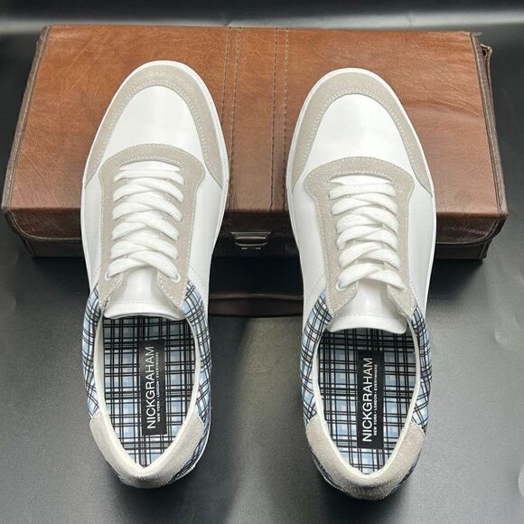 Nick Graham Plaid Leather Sneakers - Picture 4 of 10